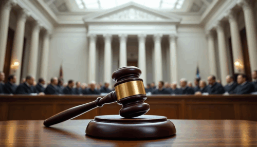 gavel in a courthouse